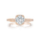 Tacori 18k Rose Gold Dantela Round Diamond Engagement Ring Setting (0.13 CTW)