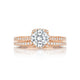 Tacori 18k Rose Gold Dantela Round Diamond Engagement Ring Setting (0.13 CTW)