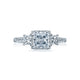 Tacori 18k White Gold Dantela Princess Diamond Engagement Ring Setting (0.77 CTW)