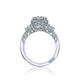 Tacori 18k White Gold Dantela Round Diamond Engagement Ring Setting (0.72 CTW)