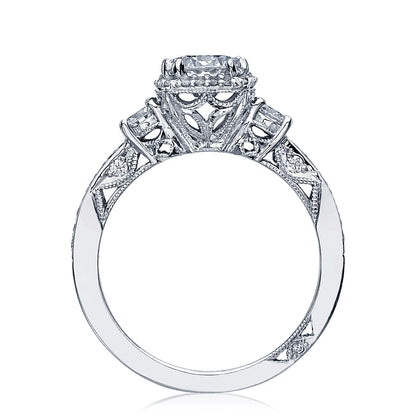 Round 3-Stone Engagement Ring