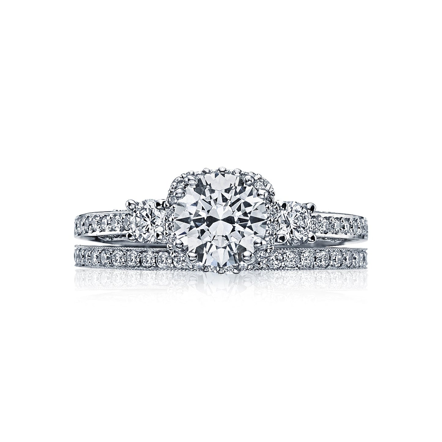 Tacori Platinum Dantela Round Diamond Engagement Ring Setting (0.5 CTW)