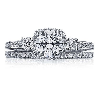 Round 3-Stone Engagement Ring