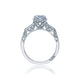 Tacori 18k White Gold Dantela Round Diamond Engagement Ring Setting (0.31 CTW)