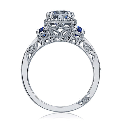 Round 3-Stone Engagement Ring