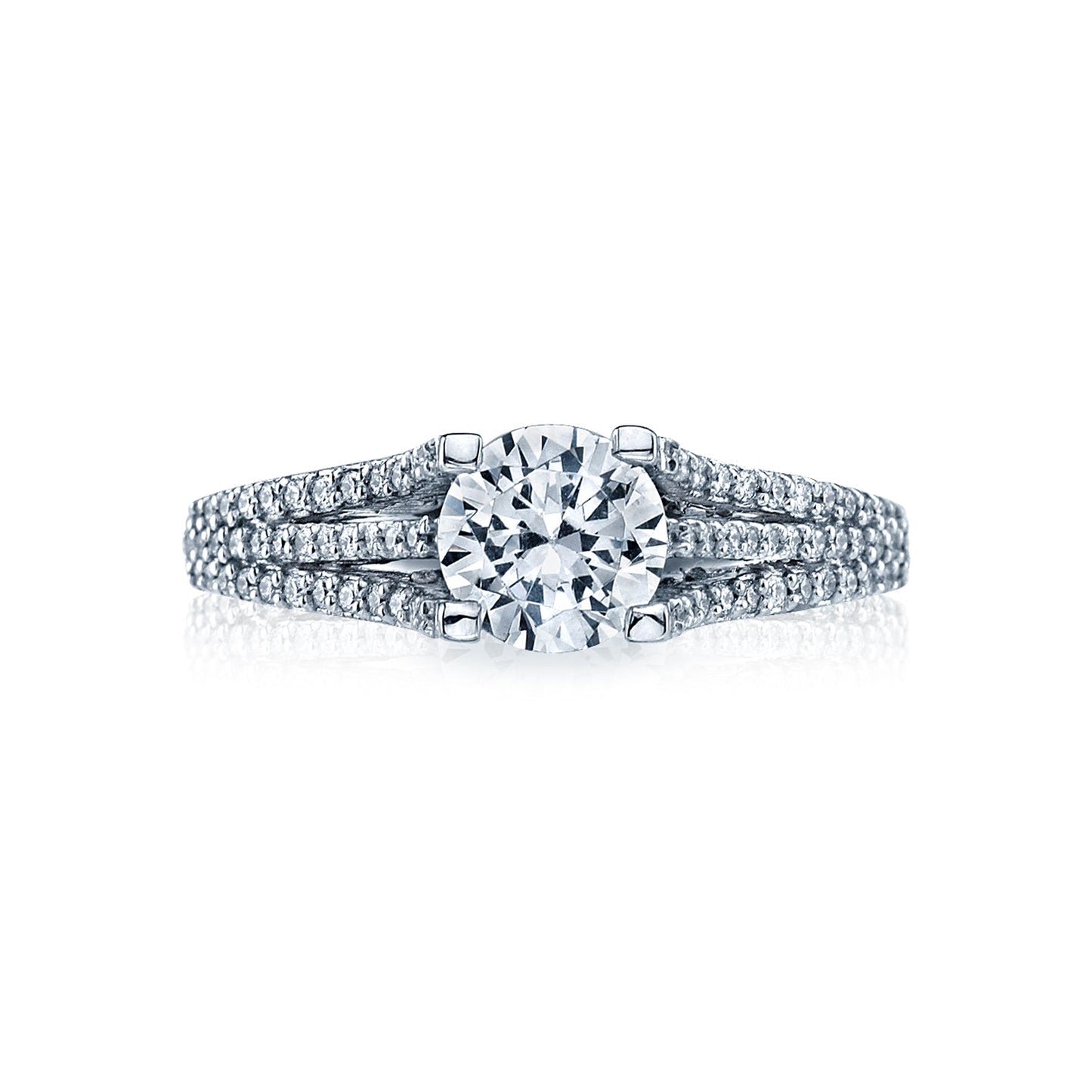 Tacori 18k White Gold Simply Tacori Round Diamond Engagement Ring Setting (0.38 CTW)