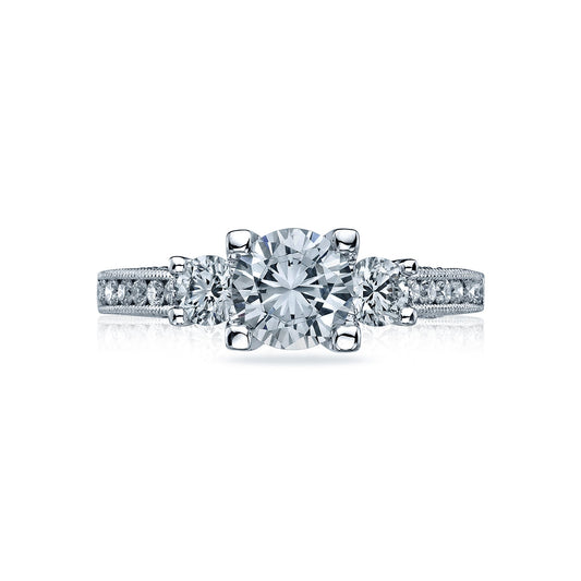 Tacori Platinum Simply Tacori Round Diamond Engagement Ring Setting (0.73 CTW)