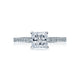 Tacori 18k White Gold Dantela Princess Diamond Engagement Ring Setting (0.2 CTW)