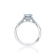 Tacori 18k White Gold Dantela Princess Diamond Engagement Ring Setting (0.2 CTW)