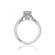 Tacori 18k White Gold Dantela Round Diamond Engagement Ring Setting (0.2 CTW)