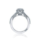 Tacori 18k White Gold Dantela Round Diamond Engagement Ring Setting (0.54 CTW)