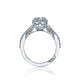 Tacori 18k White Gold Dantela Oval Diamond Engagement Ring Setting (0.52 CTW)