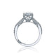 Tacori  18k White Gold Dantela Princess Diamond Engagement Ring Setting (0.36 CTW)