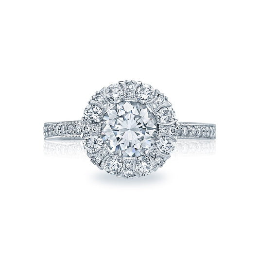 Tacori 18k White Gold Simply Tacori Round Diamond Engagement Ring Setting (0.78 CTW)