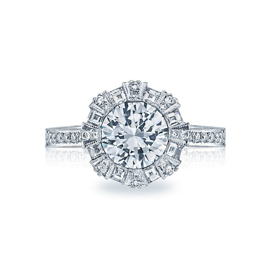 Tacori 18k White Gold Simply Tacori Round Diamond Engagement Ring Setting (0.79 CTW)