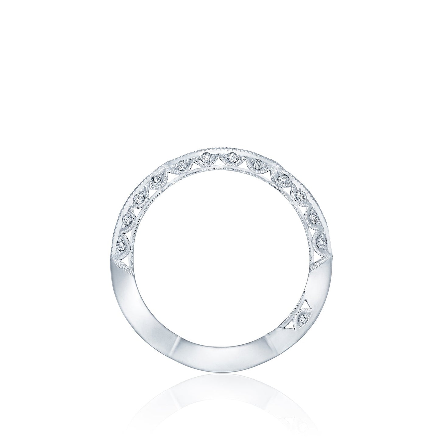 Tacori 18k White Gold Classic Crescent Diamond Wedding Band (0.9 CTW)