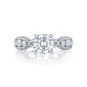 Tacori 18k White Gold Classic Crescent Round Diamond Engagement Ring Setting (0.77 CTW)