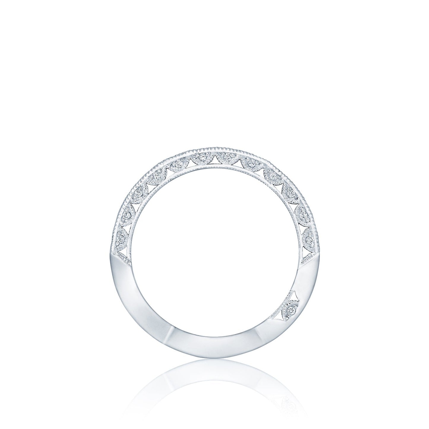 Tacori 18k White Gold Classic Crescent Diamond Wedding Band (0.37 CTW)