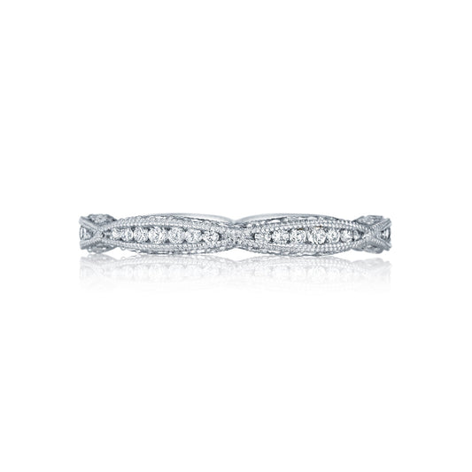 Tacori 18k White Gold Classic Crescent Diamond Wedding Band (0.44 CTW)