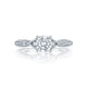 Tacori Platinum Classic Crescent Round Diamond Engagement Ring Setting (0.28 CTW)