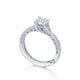 Tacori Platinum Classic Crescent Round Diamond Engagement Ring Setting (0.28 CTW)