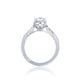 Tacori 18k White Gold Dantela Princess Diamond Engagement Ring Setting (0.44 CTW)