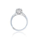 Tacori 18k White Gold Dantela Round Diamond Engagement Ring Setting (0.45 CTW)
