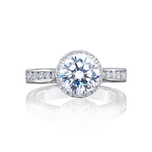 Tacori White Gold Dantela Round Diamond Engagement Ring Setting (0.53 CTW)