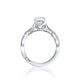 Tacori 18k White Gold Ribbon Princess Diamond Engagement Ring Setting (0.46 CTW)