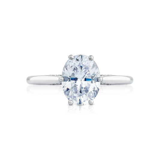 Tacori 18k White Gold Simply Tacori Oval Diamond Engagement Ring Setting (0.07 CTW)
