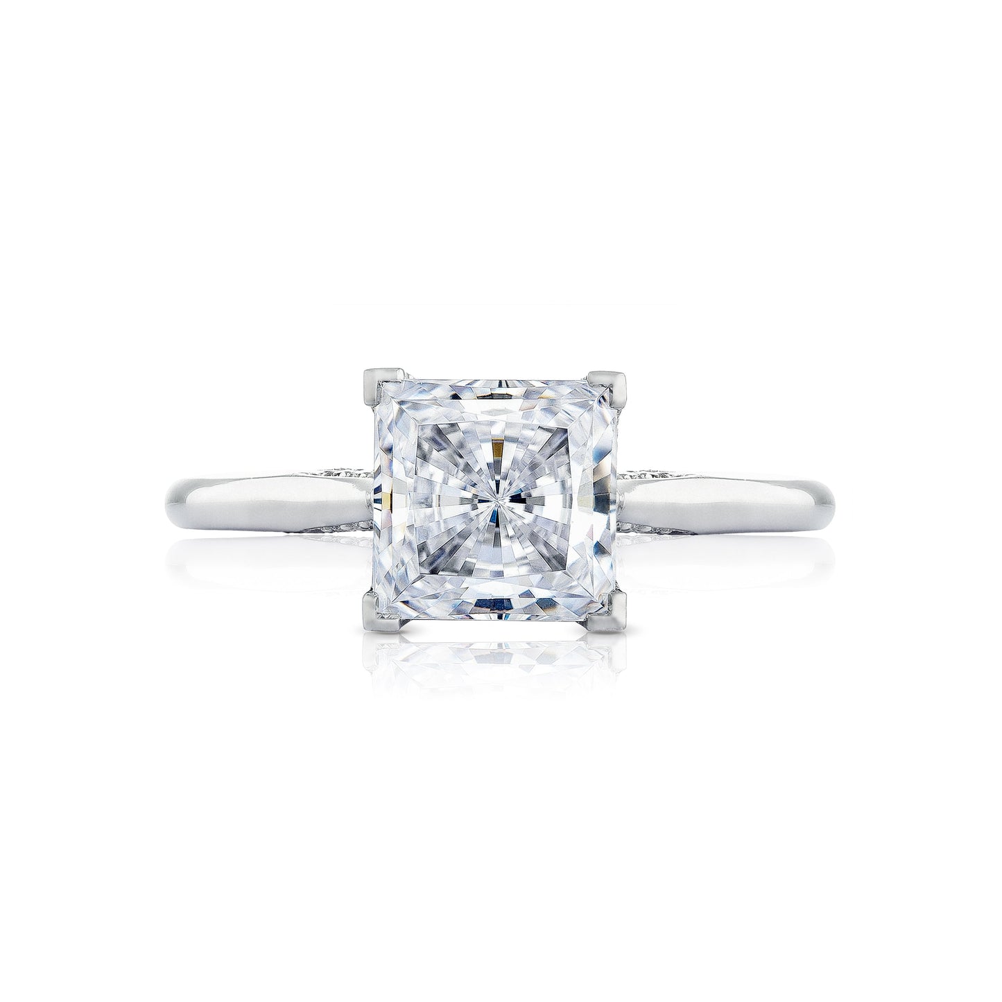 Tacori 18k White Gold Simply Tacori Princess Diamond Engagement Ring Setting (0.07 CTW)