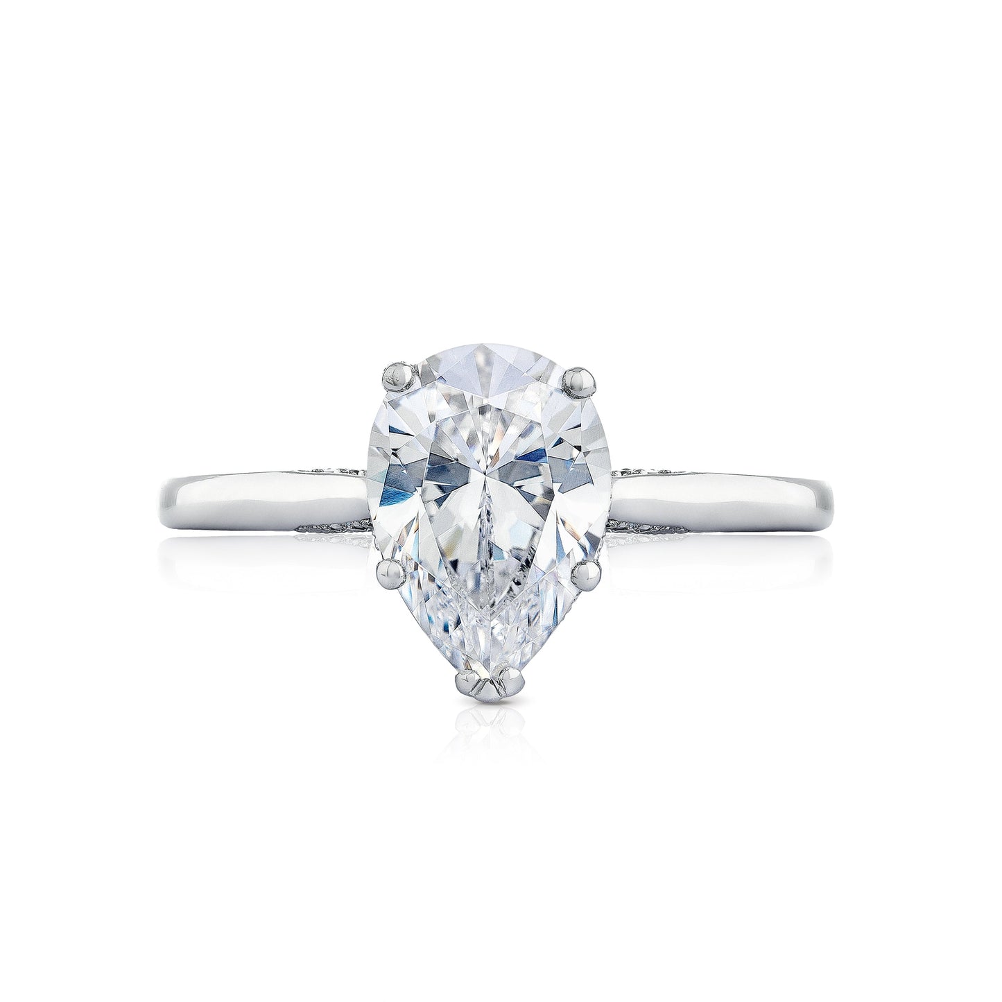 Tacori 18k White Gold Simply Tacori Pear Diamond Engagement Ring Setting (0.07 CTW)