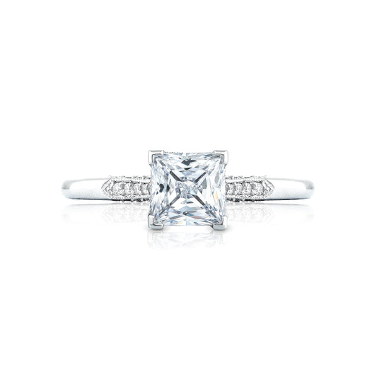 Tacori 18k White Gold Simply Tacori Princess Diamond Engagement Ring Setting (0.11 CTW)