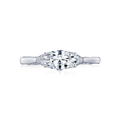 Tacori 18k White Gold Simply Tacori Marquise Diamond Engagement Ring Setting (0.09 CTW)