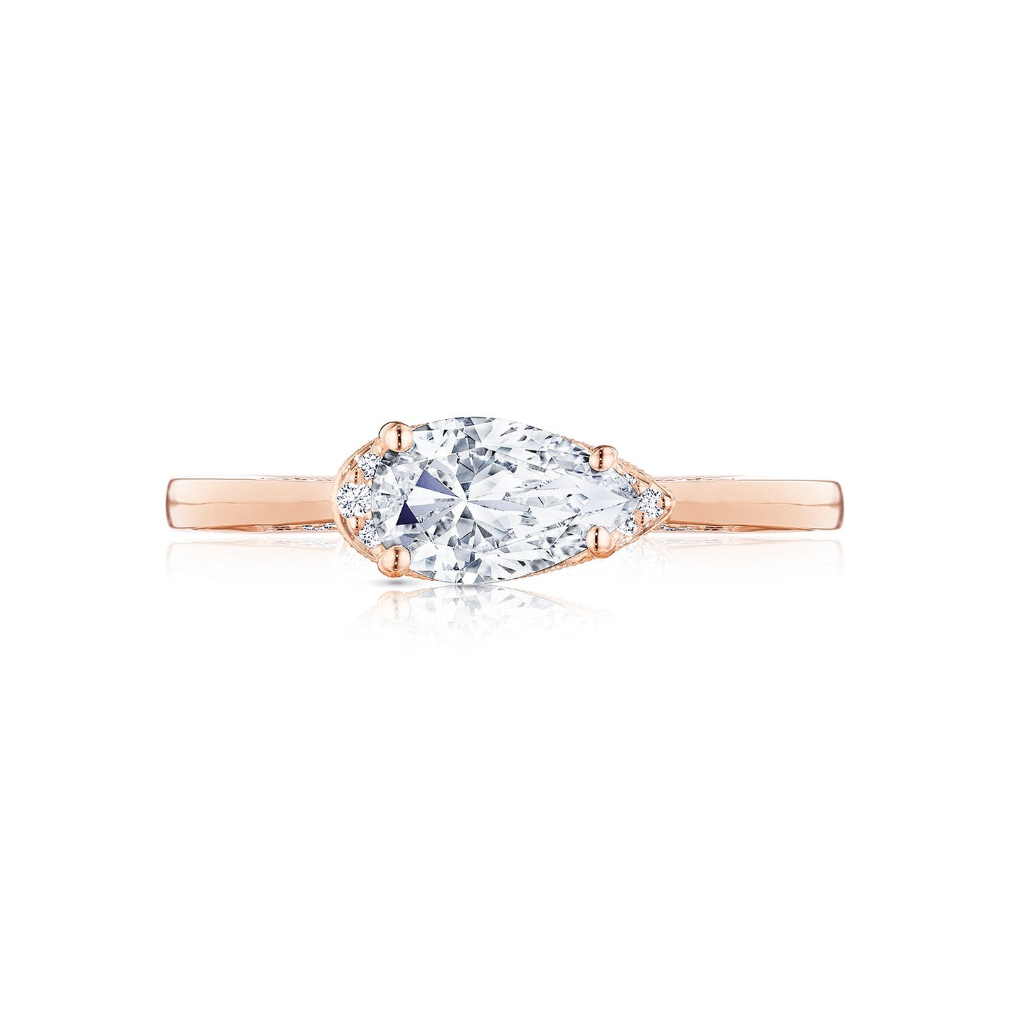 Tacori 18k Rose Gold Simply Tacori Pear Diamond Engagement Ring Setting (0.11 CTW)