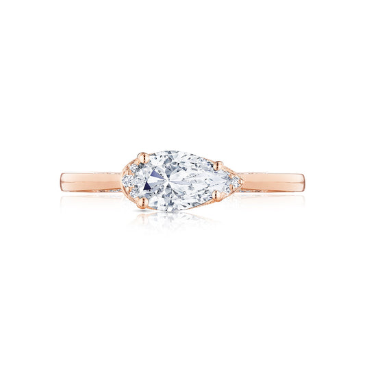 Tacori 18k Rose Gold Simply Tacori Pear Diamond Engagement Ring Setting (0.11 CTW)
