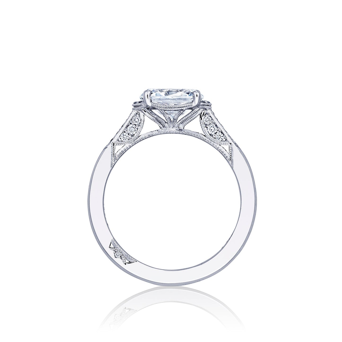 Tacori 18k White Gold Simply Tacori Oval Diamond Engagement Ring Setting (0.15 CTW)