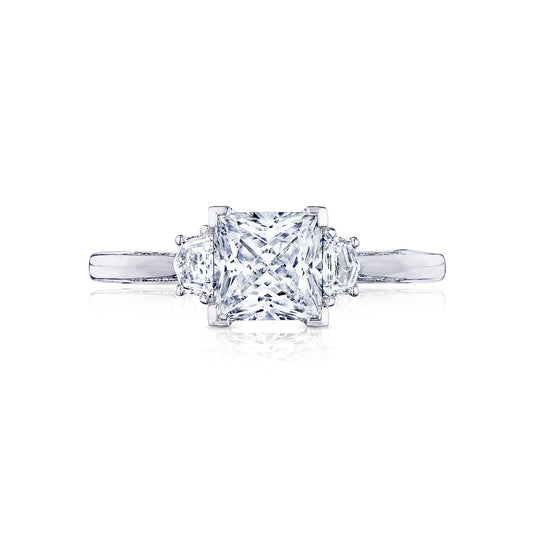 Tacori 18k White Gold Simply Tacori Princess Diamond Engagement Ring Setting (0.28 CTW)
