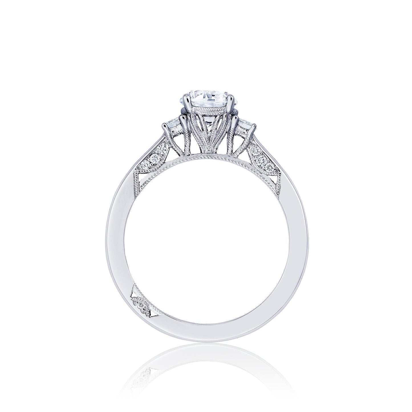 Tacori 18k White Gold imply Tacori Round Diamond Engagement Ring Setting (0.28 CTW)