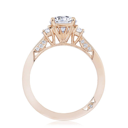 Round 3-Stone Engagement Ring