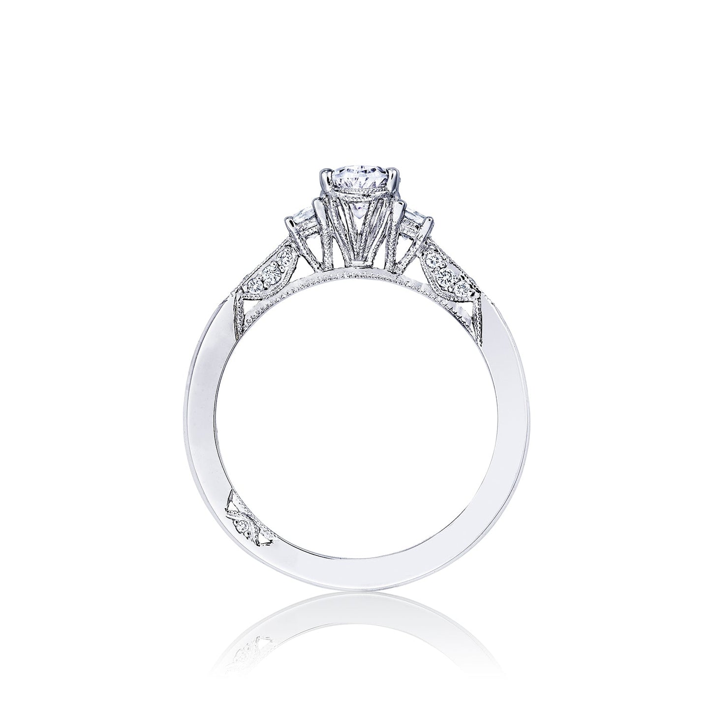 Tacori 18k White Gold Simply Tacori Oval Diamond Engagement Ring Setting (0.34 CTW)