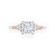 Tacori 18k Rose Gold Simply Tacori Princess Diamond Engagement Ring Setting (0.34 CTW)