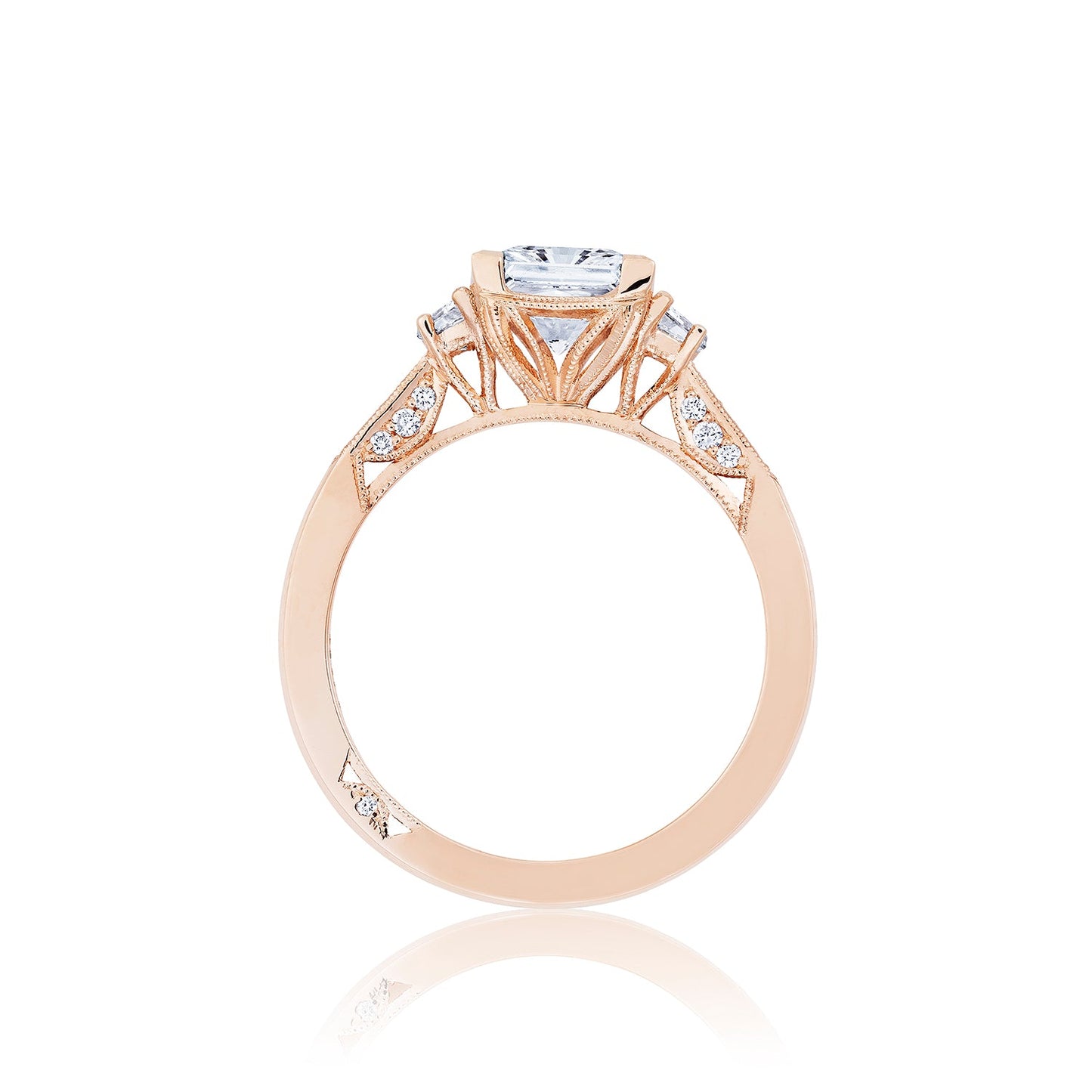 Tacori 18k Rose Gold Simply Tacori Princess Diamond Engagement Ring Setting (0.34 CTW)