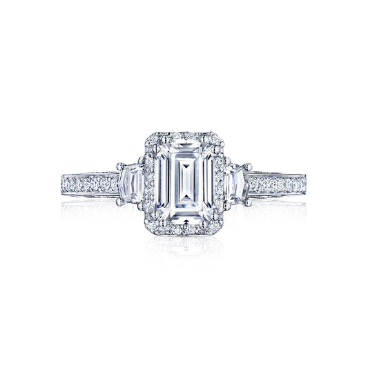 Tacori 18k White Gold Dantela Engagement Ring Setting (0.48 CTW)