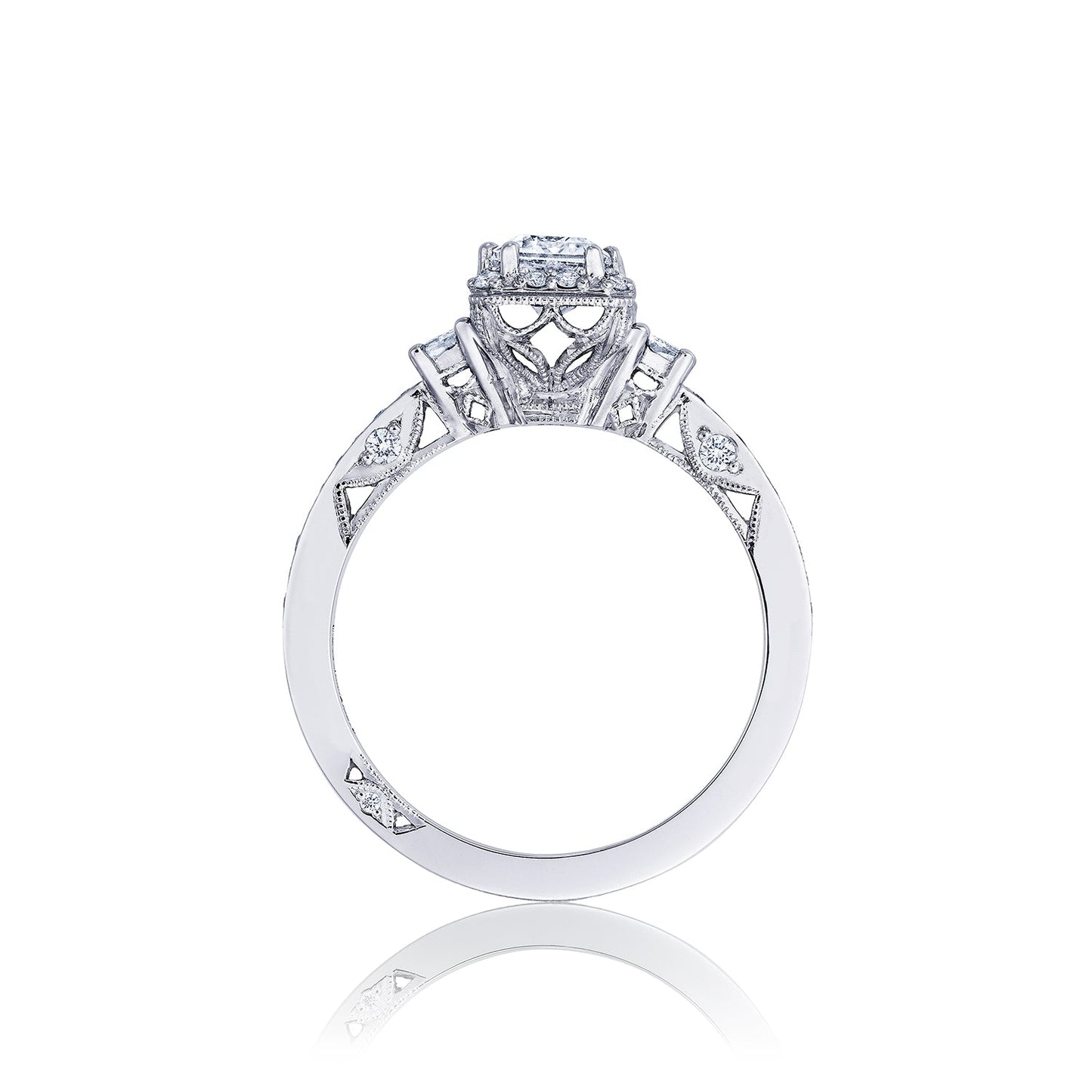 Tacori 18k White Gold Dantela Engagement Ring Setting (0.48 CTW)