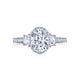 Tacori 18k White Gold Dantela Oval Diamond Engagement Ring Setting (0.68 CTW)