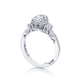 Tacori 18k White Gold Dantela Oval Diamond Engagement Ring Setting (0.68 CTW)