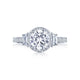 Tacori 18k White Gold Dantela Round Diamond Engagement Ring Setting (0.69 CTW)