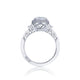 Tacori 18k White Gold Dantela Round Diamond Engagement Ring Setting (0.69 CTW)