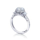 Tacori 18k White Gold Dantela Round Diamond Engagement Ring Setting (0.69 CTW)